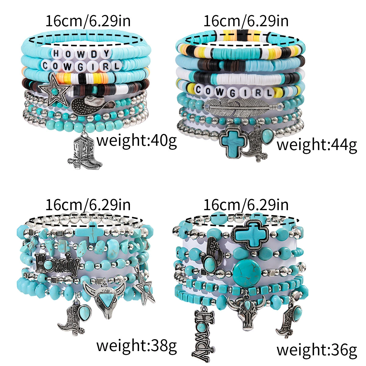 (Cross-border trading), fashionable jewelry, turquoise ball with beads, bracelet, set, decorations, European style
