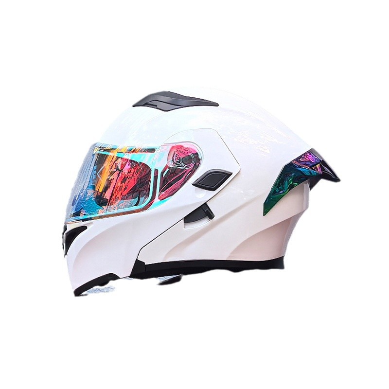 ORZ Casco de carreras Casco de doble lente totalmente cubierto para hombre Casco completo Four Seasons Travel Rally Casco completo Personalidad Bluetooth