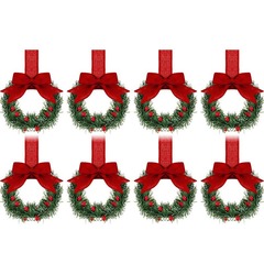 国境を越えた新しいクリスマスキャビネット花輪リボンミニクリスマス花輪ベリーリボン花輪ストラップ