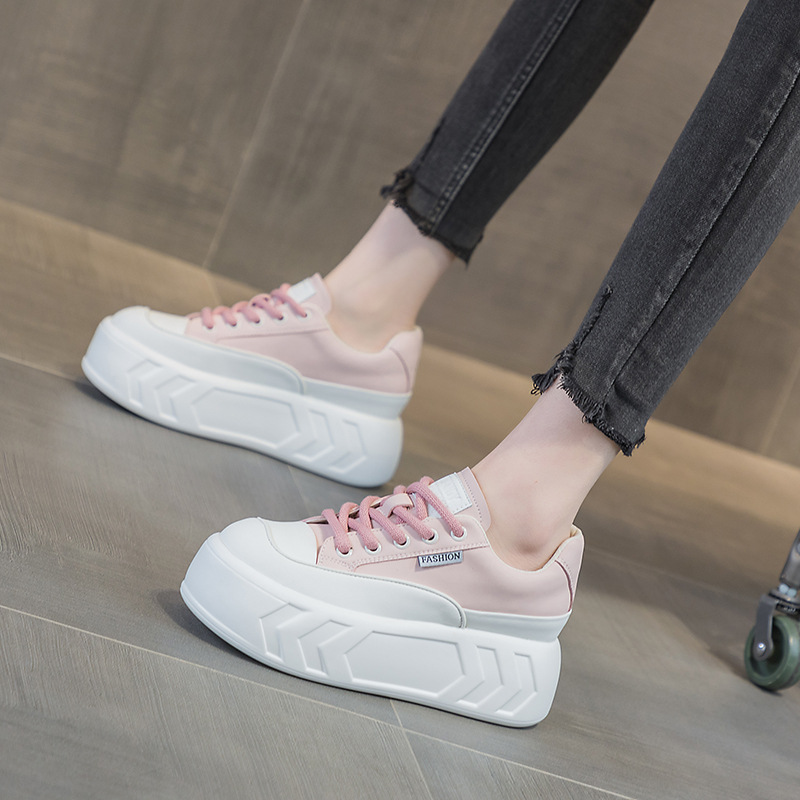 Giày sneaker nữ đế dày tăng chiều cao da bò mùa xuân 2025 — M2315 Màu mơ, M2315 màu trắng, M2315-1 mặt lưới màu trắng, M2315-1 mặt lưới màu hồng
