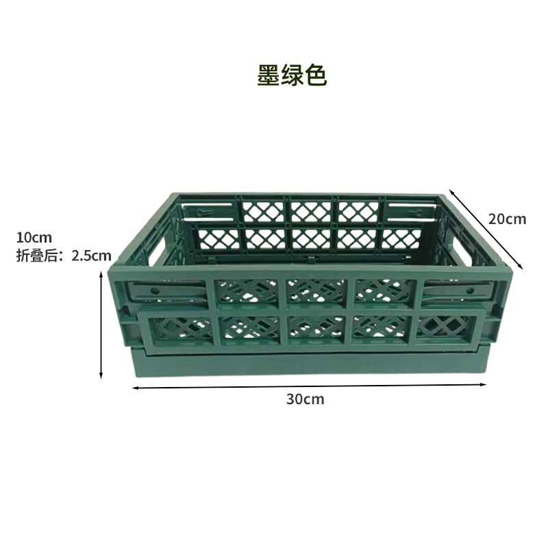 Cesta plegable de plástico engrosada, caja de almacenamiento de transporte de rotación de frutas y verduras, estante de exhibición de tienda de frutas de supermercado, apilador de estantes