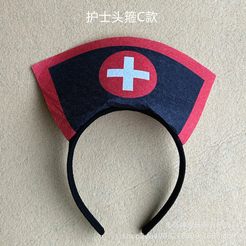 Diadema de enfermera pequeña para fiesta de Halloween accesorio cosplay danza tocado