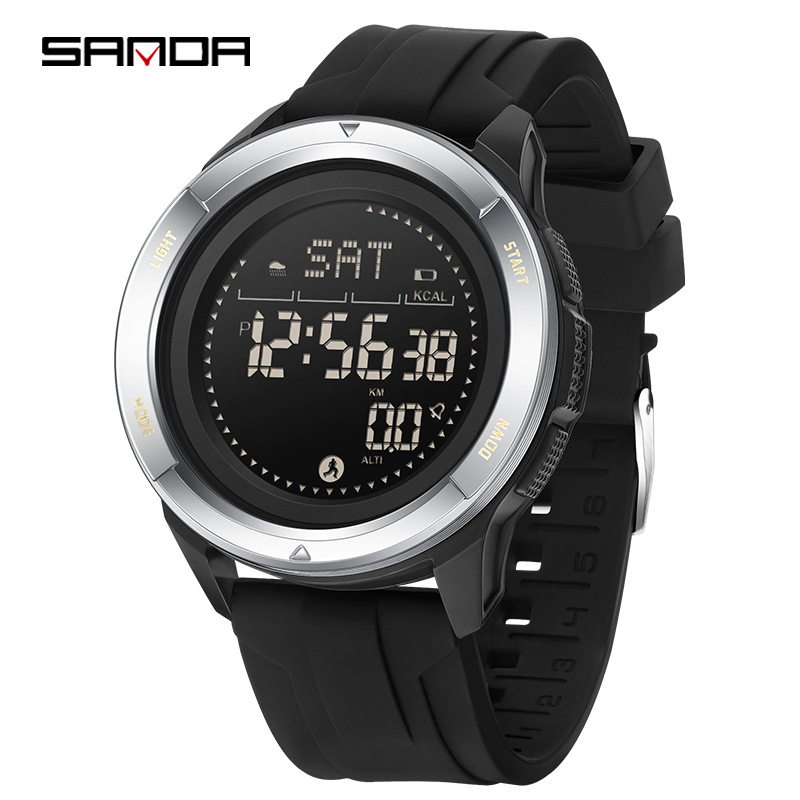 SANDA SANDA deportivo al aire libre reloj electrónico pedómetro brújula impermeable reloj de estudiante 2197