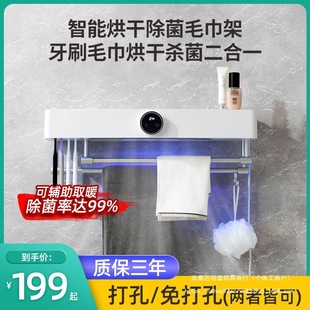 Smart Electric Heated Towel Rack, Light Luxury Style, Home Bathroom Toilet Heating, Drying and Sterilization Rack, No Drilling Required