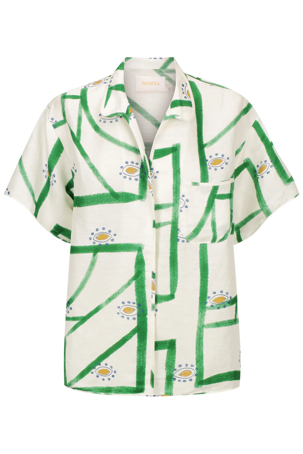 Printing Loose Short Sleeve Shirt Contrast Color Casual Set 10 Printing Loose Short Sleeve Shirt Contrast Color Casual Set