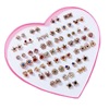 Earrings heart-shaped with letters, plastic cartoon set, 36 pair, European style