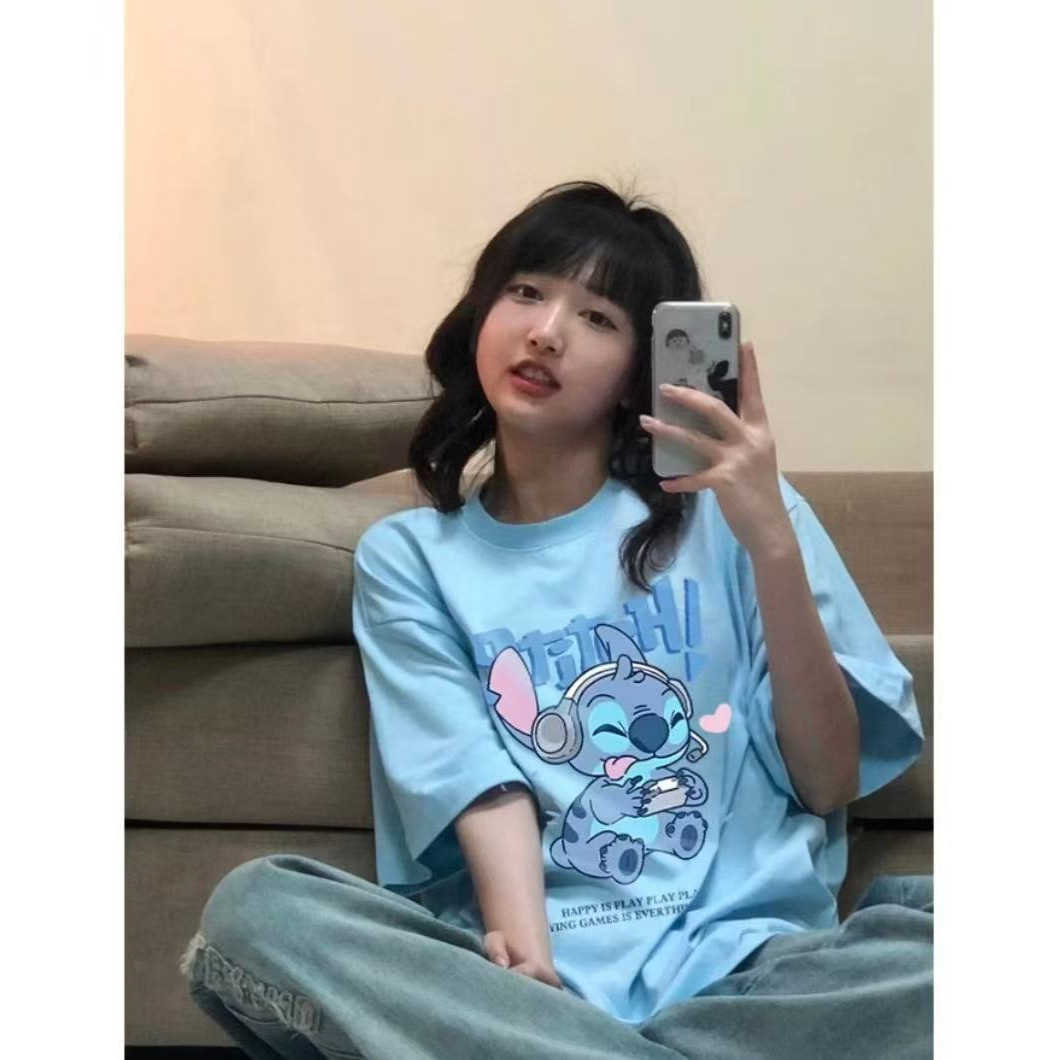 Cotton summer cartoon T-shirt for men and women