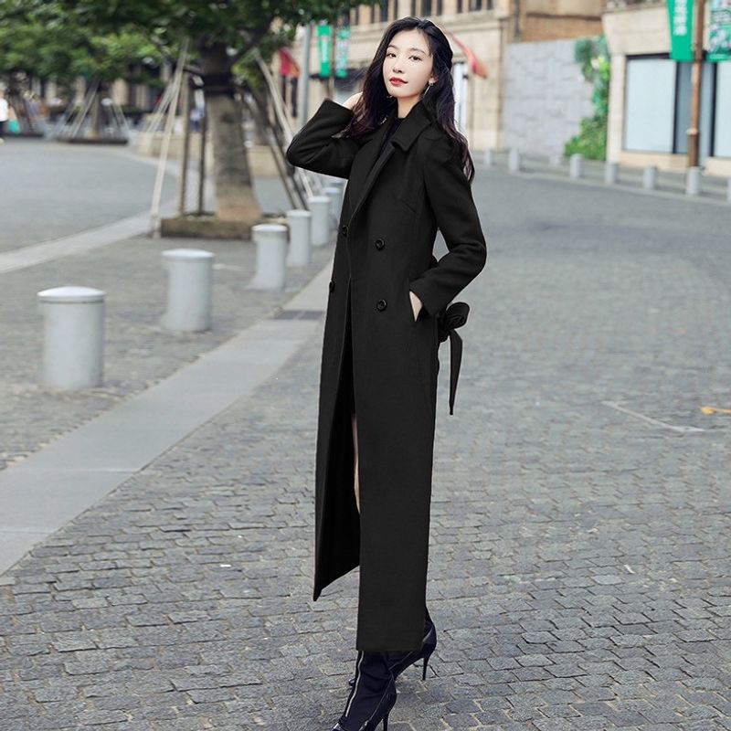 羊绒大衣女新款冬季加厚超长款及踝呢子大衣女收腰显瘦羊毛呢外套