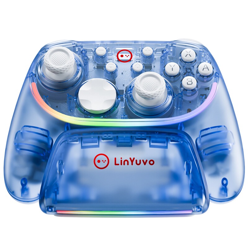 Linyuvo Switch Pro Wireless Controller Hall Effect Joystick + Charging Dock Switch 2 Controller Glare