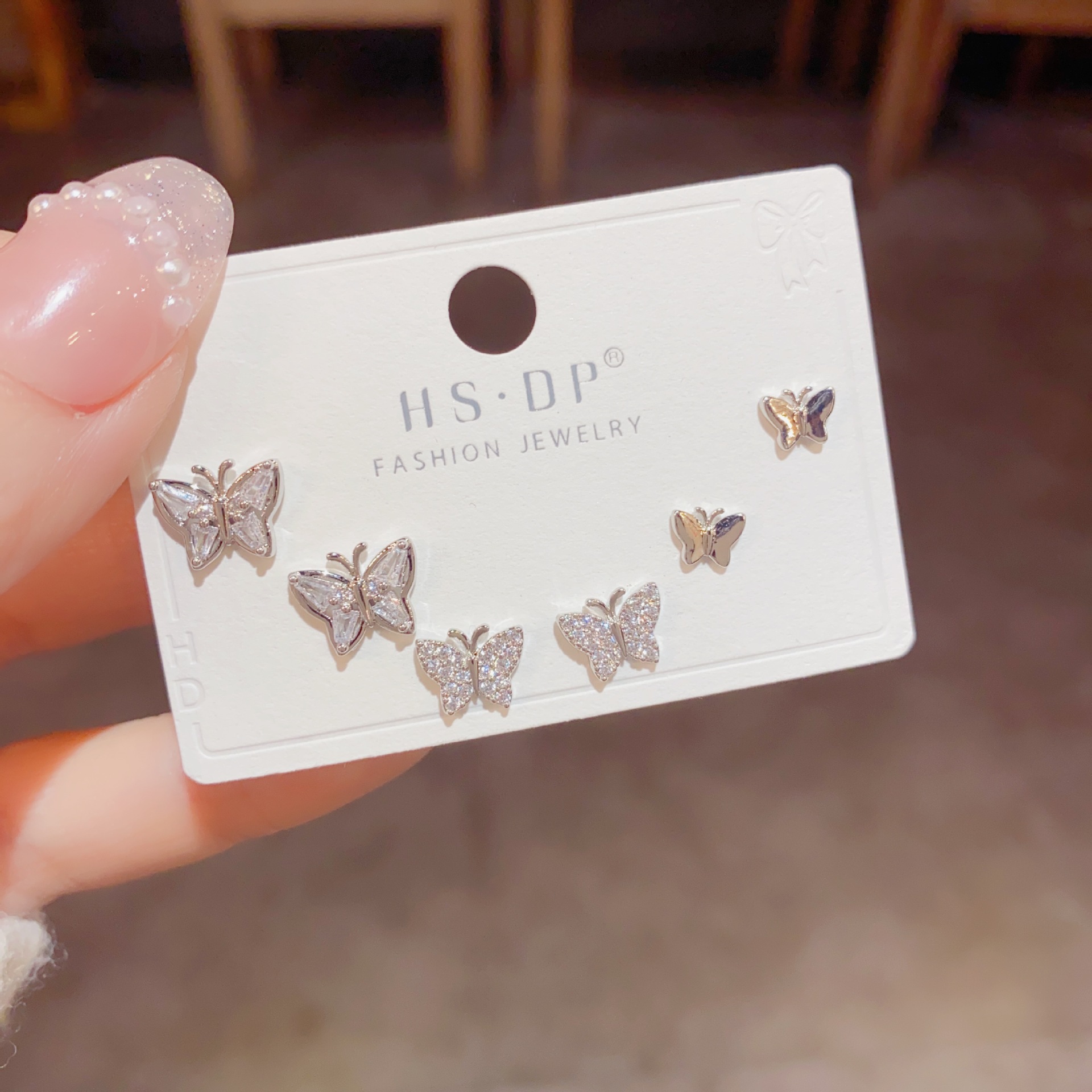 Copper Material Butterfly Pattern 1 Set Cute Butterfly Copper 14K Gold Plated Ear Studs