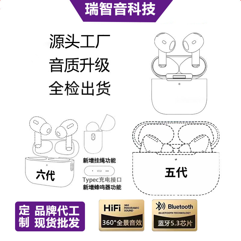 Popular Huaqiangbei Pro 234567 Generation Air Jerry Tws Bluetooth Earphones Pods Suitable for Apple and Android Popular Huaqiangbei Pro 234567 Generation Air Jerry Tws Bluetooth Earphones Pods Suitable for Apple and Android