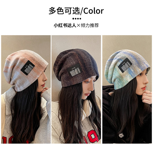 Hat women's spring and autumn cold hat headscarf ins trendy air-conditioning postpartum hooded warm sleeping cap winter and autumn puffy hat