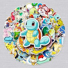 50 Sheets of Pokemon Cartoon Anime Graffiti Luggage Laptop Car Motorcycle Decorative Stickers 