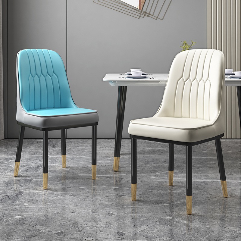 簡約皮革餐椅書房椅家用靠背椅北歐餐桌休閑椅咖啡椅酒店美甲椅