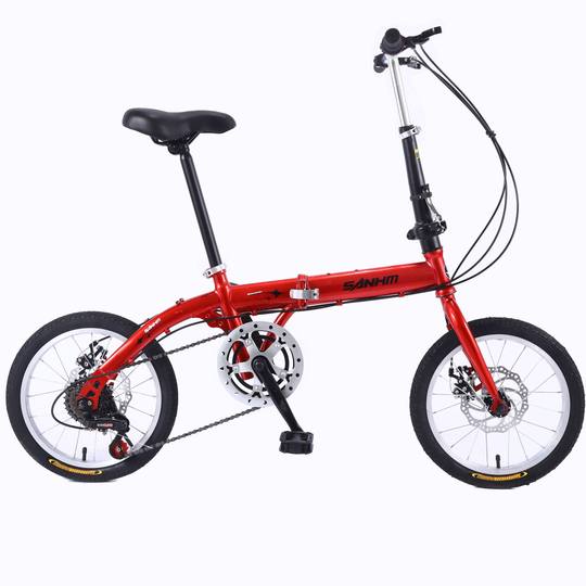Factory wholesale 16 inch folding bicycle adult student variable speed car portable recreational vehicle cross-border gift car