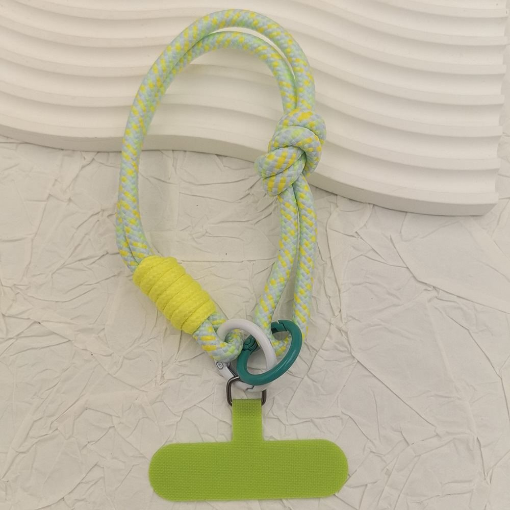Tendencia color de contraste flor cordón de teléfono móvil colgante de carcasa de teléfono móvil cuerda tejida a mano cuerda de muñeca fuerte y duradera cadena corta para teléfono móvil