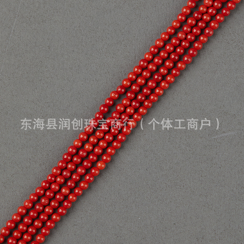 Xizang Sea Bamboo Imitation Coral Red Round Beads Beads DIY Bracelet Buddha Beads Long Chain Beads Accessories