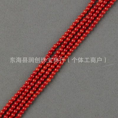 Xizang Sea Bamboo Imitation Coral Red Round Beads Beads DIY Bracelet Buddha Beads Long Chain Beads Accessories (Zərgərlik ara hissələri) - the-size-of-the-salad-ball-is-about-2mm-each