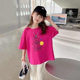 童装女童短袖t恤夏装2026新款儿童夏款中大童女孩百搭上衣夏季潮t