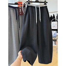 穿过没有想脱的！巨好看卫裤休闲裤男女款独特别致弯刀阔腿裤