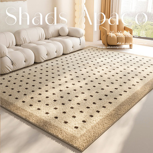 Coffee Table Blanket, Living Room Carpet, Light Luxury and High-End Floor Mat, Cream Style Master Bedroom Bedside Stain-Resistant Foot Mat, Sofa Blanket