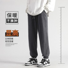 裤子男2025春秋新款宽松哈伦运动裤灯芯绒卫裤纯色百搭休闲裤男款