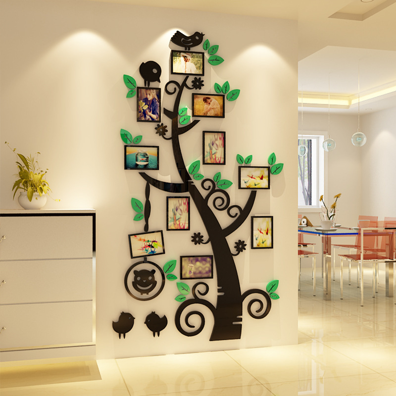Photo frame photo tree living room dining room TV bedroom porch background wall 3d acrylic stereo wall stickers wall stickers Photo frame photo tree living room dining room TV bedroom porch background wall 3d acrylic stereo wall stickers wall stickers