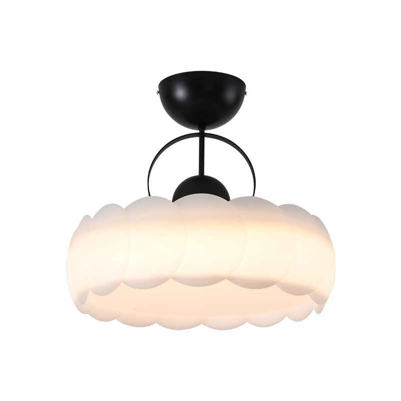 Gran vista jardín dormitorio luz de techo crema francesa protector de ojos burbuja moderna simple dormitorio principal lámpara de habitación infantil 357L