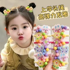 女の子のかわいい漫画のヘッドバンド、小さな女の子のカラフルなボールヘアロープ、ヘッドバンド、ヘアゴムを傷つけないプリンセスヘアゴム