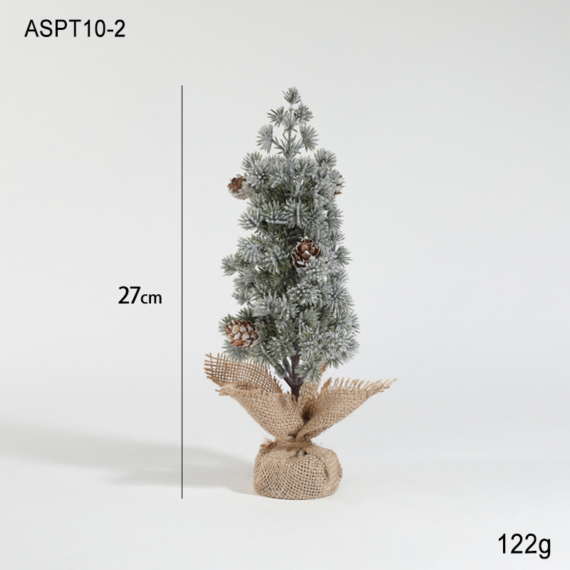 Simulación de plástico verde con nieve mini fruta roja árbol de Navidad decoración de mesa decoración pequeño regalo de Navidad