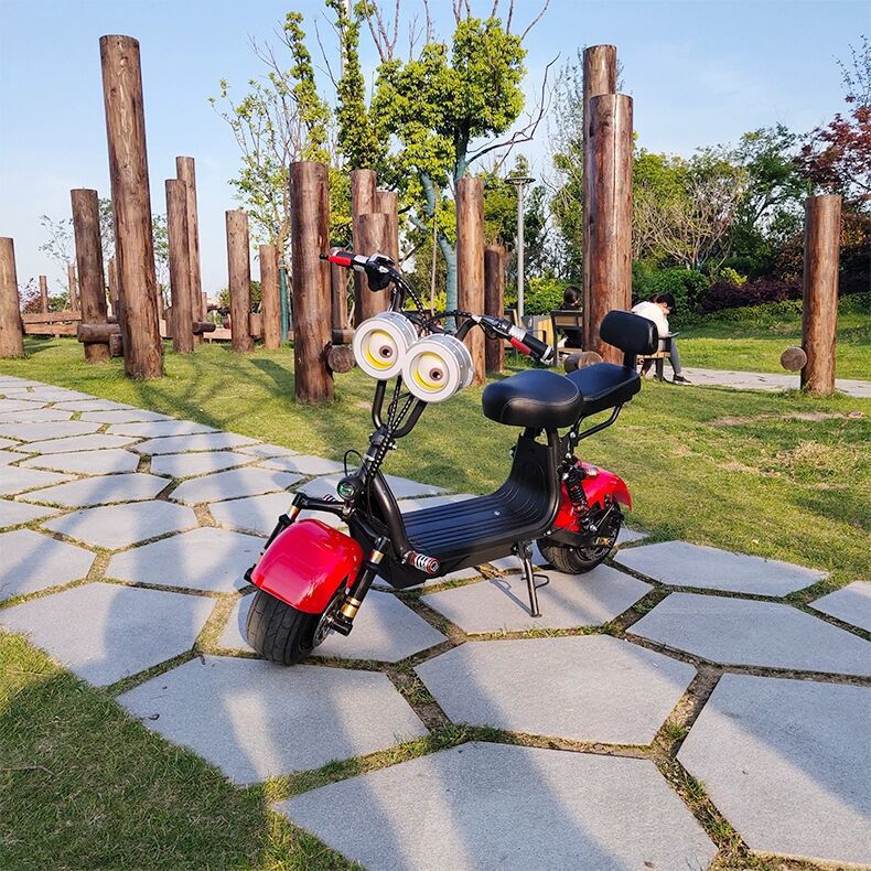 Mini Harley, yellow Harley, double-seater folding electric scooter, adult scooter for carrying children, wide-tire scooter