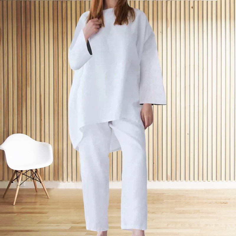 Women's Trendy Solid Color Matching Set Loose Oversized Style Casual Fashion Two‑Piece Outfits_ecoleips.com
