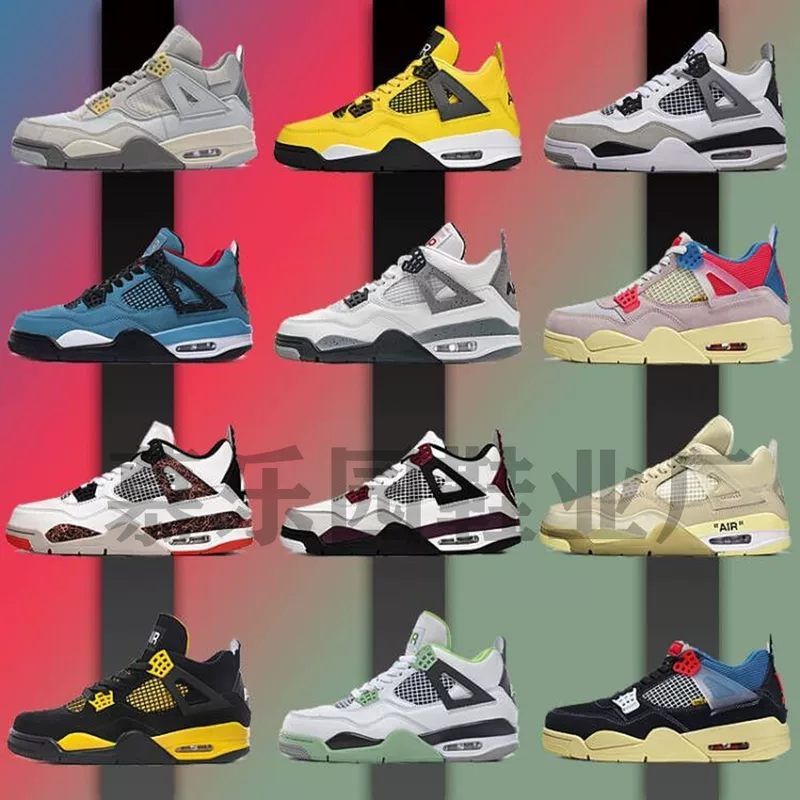 Путяньские кроссовки AJ4 Black Cat Big Paris Bai Zijie Electric Midnight Blue and White Cat Мужские баскетбольные кроссовки прямые продажи с завода