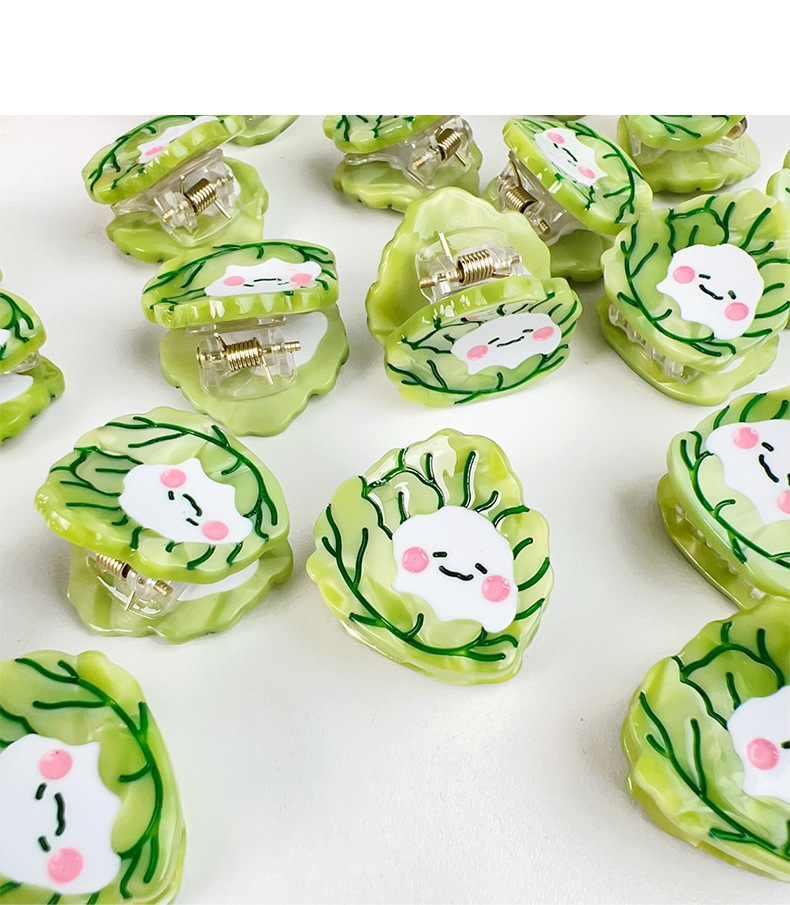 1 Piece Quantity Women's Sweet Cartoon Vegetable Acetic Acid Sheets Hair Claws