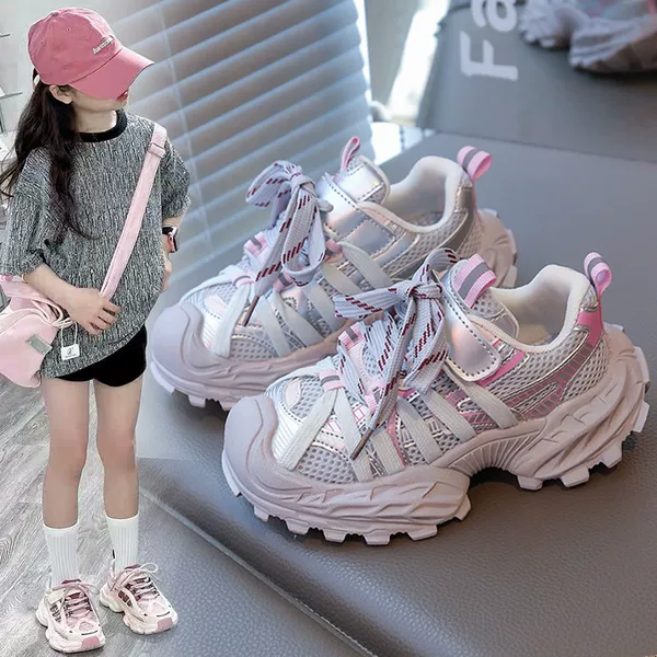 Children's Breathable Sports Shoes 2026 Spring and Autumn New Fashion Dad Shoes for Girls and Boys Non-Slip Casual Shoes Trendy
