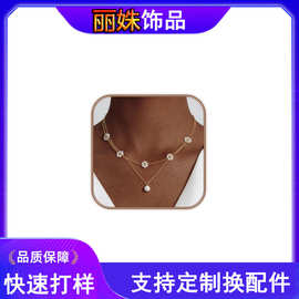 亚马逊跨境雏菊珍珠项链分层项链女士气质锁骨链时尚清新甜美饰品