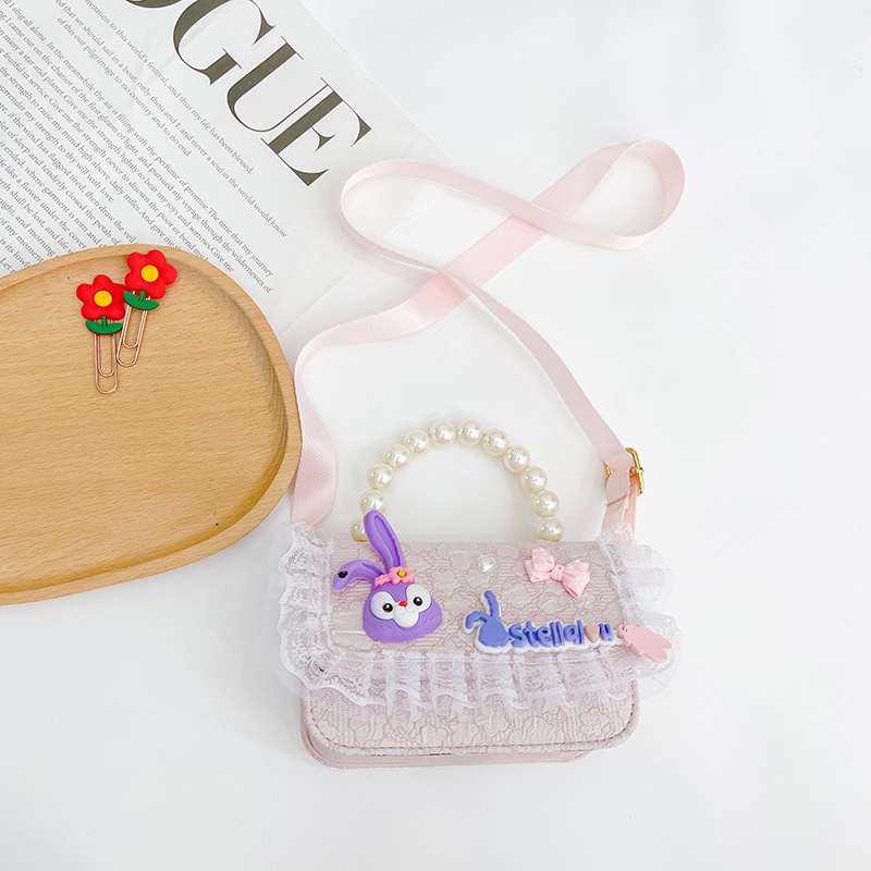 Bolso de los niños al por mayor bolsa de mensajero de las niñas bolso de perlas de moda de dibujos animados accesorios bolsa estrella Delu mochila