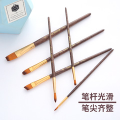 Keepsmiling paint brush 6 coffee stick nylon hair multi-functional combination watercolor acrylic paint pen cross-border