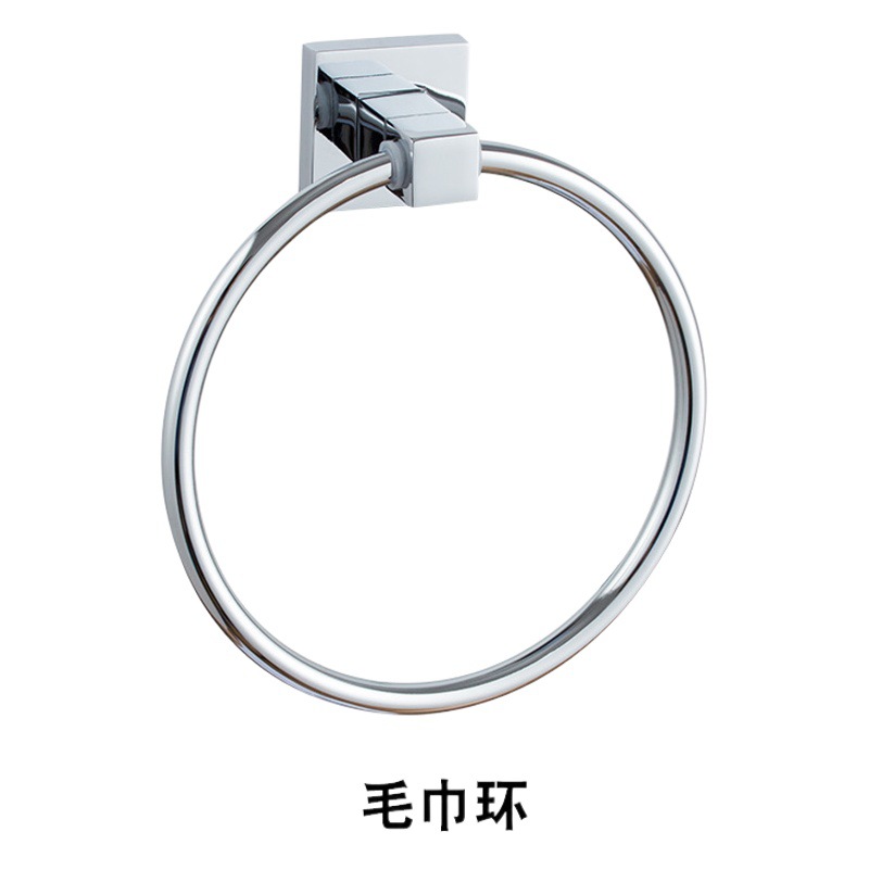 Manufacturer Stainless Steel Movable Towel Ring Rack Bathroom Pendant Bathroom Paper Towel Punched Square Toilet Paper Holder Cross-Border