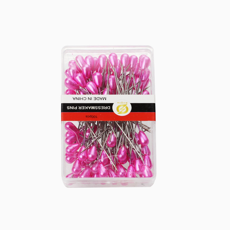 Agujas de perlas de color de posicionamiento DIY herramientas de mosaico de costura de perlas en forma de pera agujas de posicionamiento de bordado cruzado 100 piezas / caja