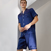 Shorts, silk pijama, summer comfortable set, with short sleeve