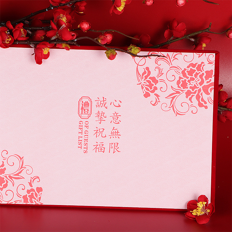 Wholesale wedding supplies with grid guest gift thin velvet bread corner gift book signature book wedding accounting book