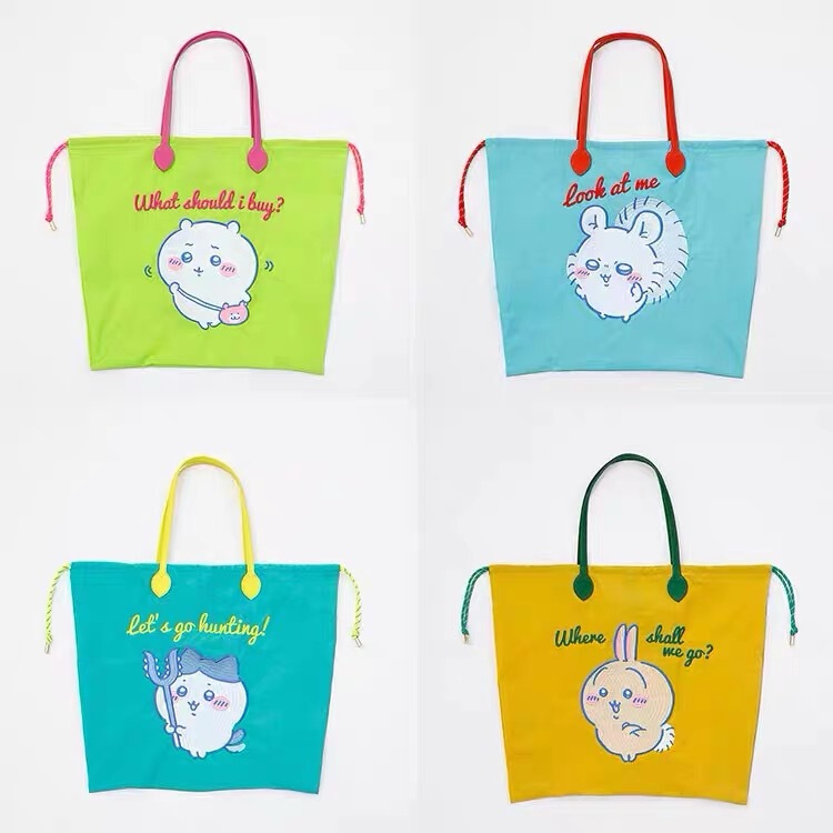 Japanese New Jiyika Wow Large Capacity Embroidered Shopping Bag Small Eight Flying Squirrel Artistic Fashion Nylon Shoulder Bag