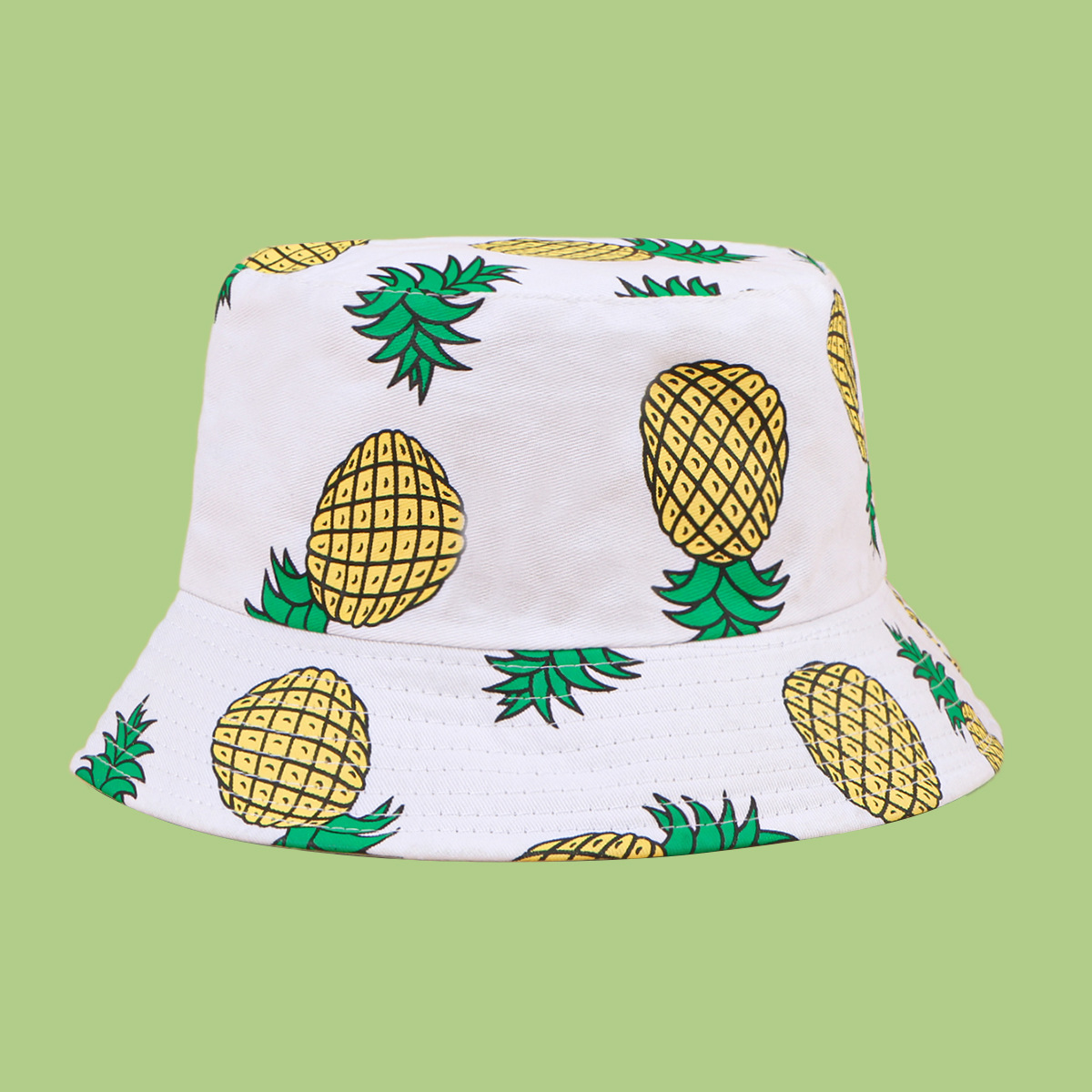 Fashion Pineapple Printing Wide Brim Sunshade Fisherman Hat display picture 3