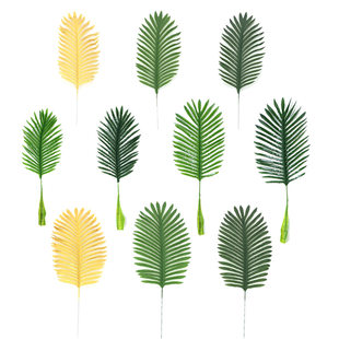 Simulation leaf simulation coconut leaf wedding flower arrangement accessories San tail sunflower palm leaf plant wall decoration fake green plants