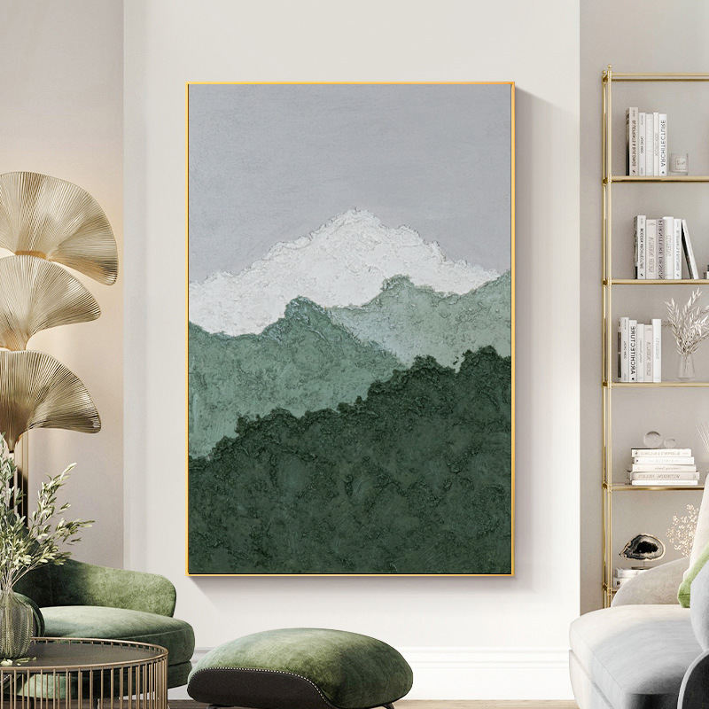 Hand drawn Oil Painting a living room sofa Background wall Hanging picture Skin texture Sandstone Entrance three-dimensional Decorative painting