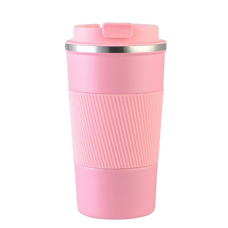 Moda de automóvil de tres generaciones taza de café 304 taza de acero inoxidable portátil antideslizante cubierta de silicona taza de mano