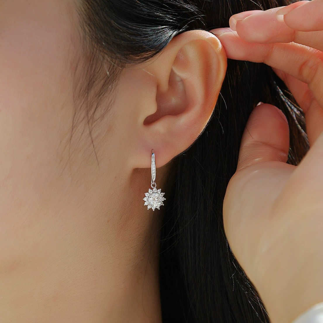 Серьги с солнечной батареей, серебро 925 образец, стиль легкой роскоши