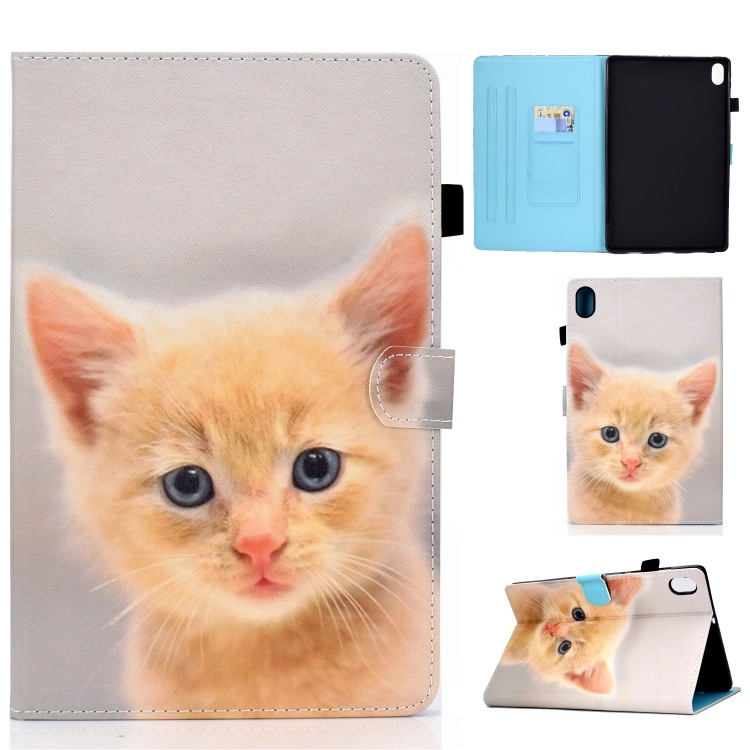 适用ipad Pro彩绘皮套联想Tab M9动物插卡支架防摔HD8 2024防摔壳