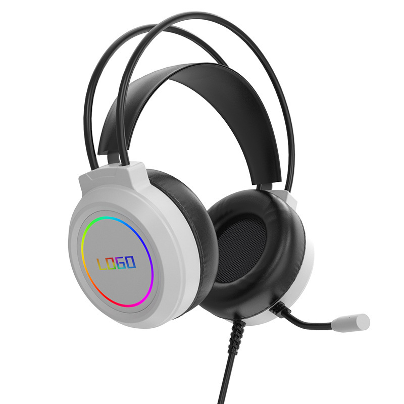 既製品のヘッドセット、有線ゲーミングヘッドセット、携帯電話、ノートパソコン用ノイズキャンセリングヘッドセット、RGBライト効果|undefined